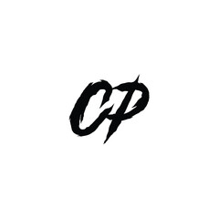 Obraz premium CP monogram logo design letter text name symbol monochrome logotype alphabet character simple logo