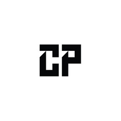 Obraz premium CP monogram logo design letter text name symbol monochrome logotype alphabet character simple logo
