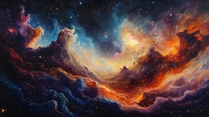 Fototapeta premium Explore the vibrant beauty of cosmic landscapes