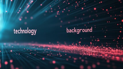 Obraz premium abstract technology particles lines mesh background. with word 