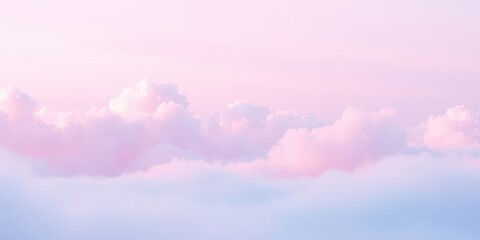 Obraz premium Soft Pastel Clouds Against a Dreamy Sky, A Serene and Tranquil Scene of Nature's Beauty