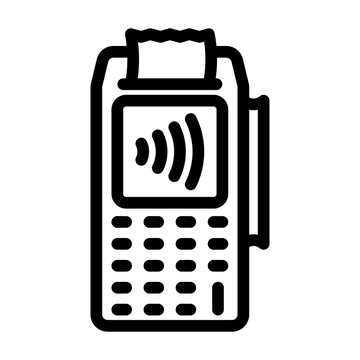 recommend clip art: nfc payment terminal line icon vector. nfc payment terminal sign. isolated contour symbol black illustration