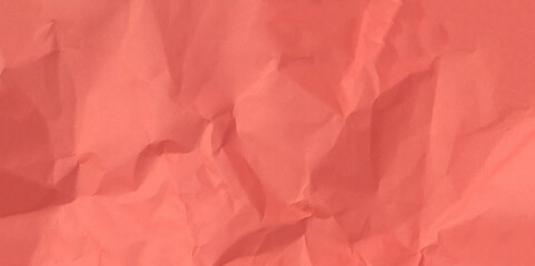 Abstract crumpled paper texture background vector empty paper illustration. Pastel red wrinkled paper texture.
