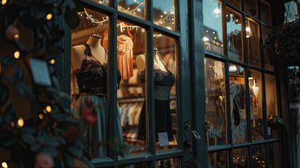 Obraz premium Elegant Lingerie Store Window Display