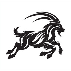 Obraz premium A goat silhouette on white background Free Vector