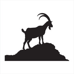 Obraz premium A goat silhouette on white background Free Vector