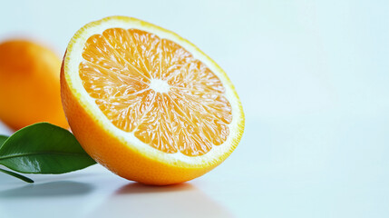 Fototapeta premium Piece of juicy orange on white background