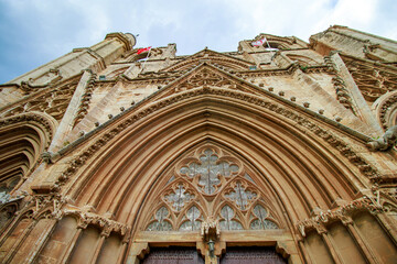 Obraz premium Detail of the St Nicholas cathedral, Lala Mustafa Pasha mosque Famagusta (Magosa) Cyprus 