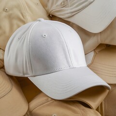 baseball cap isolated on white-black, mockup