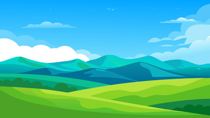Obraz premium landscape with mountains vector illustration 