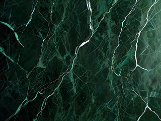 Green marble with veins of silver and gold. Abstract background, mineral texture.