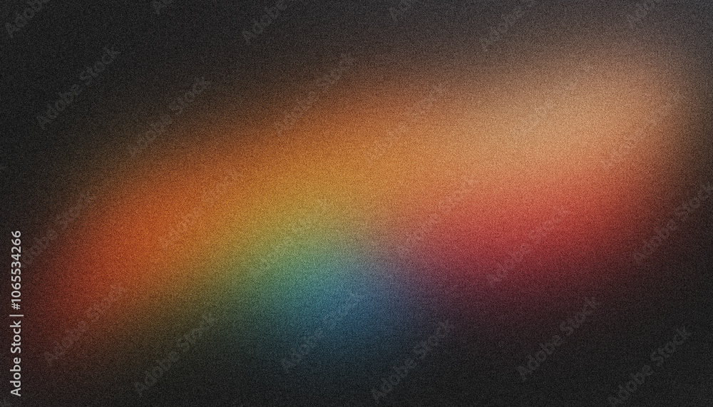 Poster grainy texture background displaying a vibrant spectrum of light, ideal for adding depth and visual 