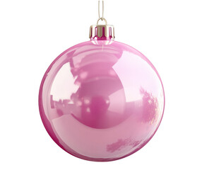 A Perfect Pink Christmas ball on a transparent background.