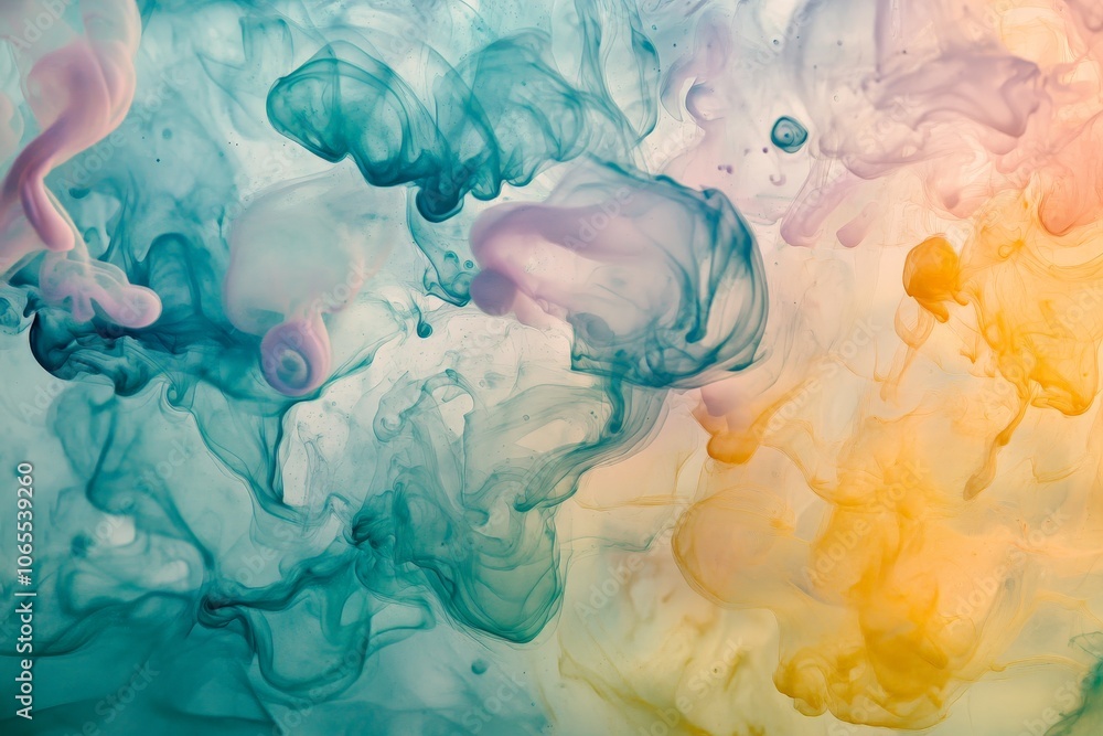 Poster A dreamy scene of swirling colorful smoke capturing the imagination with its ethereal and abstract form, creating a mesmerizing and enchanting visual experience.