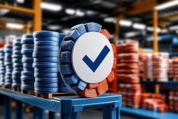 Minimal graphic of a product label with a checkmark, representing informed and conscious consumer choices
