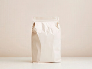 Neutral Bag for Baking Mix on Plain Background