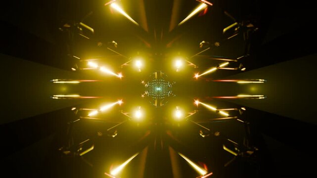 Infinite tunnel of geometric shapes in a mesmerizing 3D VJ loop