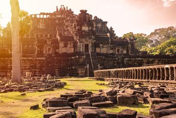 Fototapeta premium Angkor ancient temple ruins in Cambodia