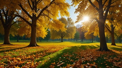 Obraz premium autumn trees in the park