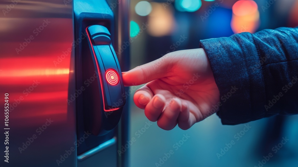 Poster fingerprint scanner security system access control technology