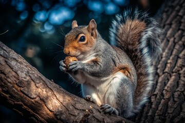 squirrel in the park with a green globe , lush green leaves and plants surround various white animals are shown, elephant, giraffe, rhinoceros, lion and more, paper cut style
