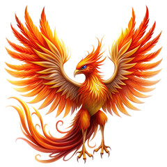 Obraz premium Majestic Phoenix Bird Isolated on Transparent Background