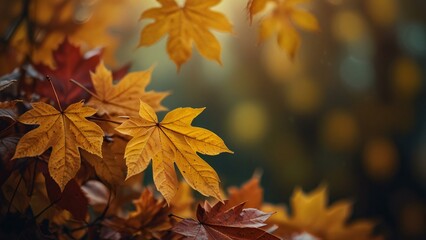 Fototapeta premium autumn leaves on the ground