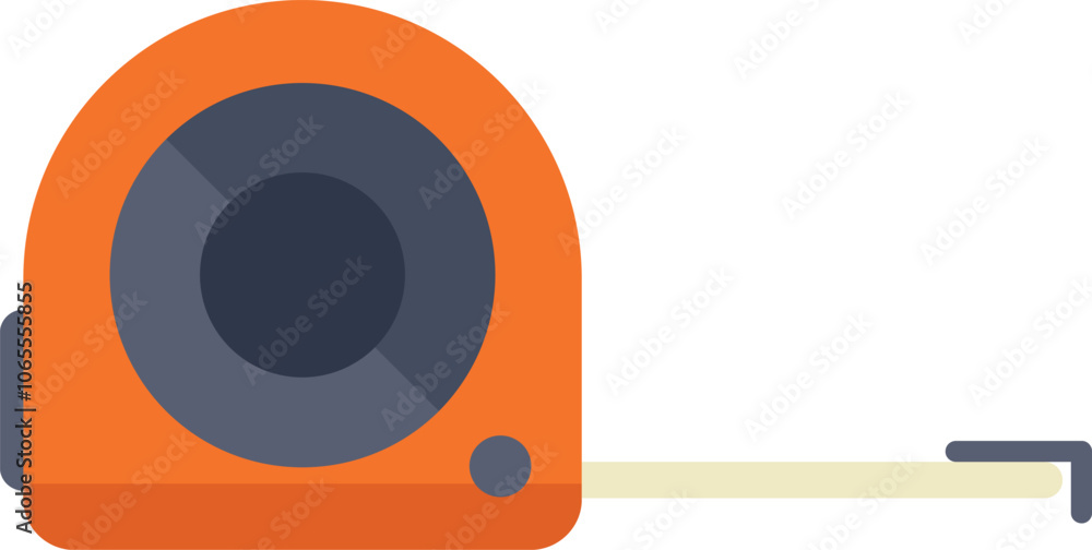 Aufkleber orange measuring tape is extending into the blank space, ready for your design