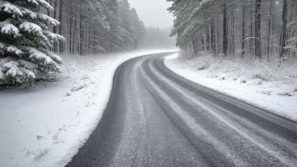 Fototapeta premium snow covered road