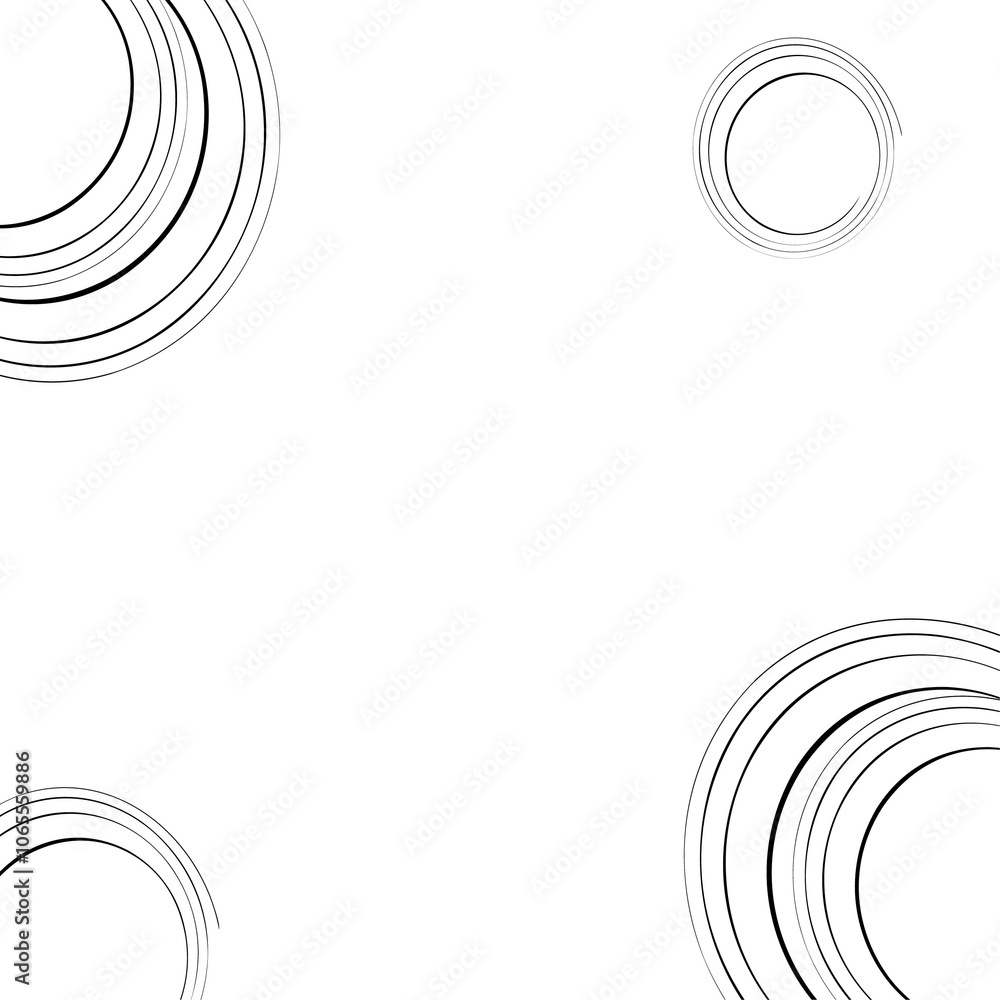 Poster abstract white background with black circle rings. digital future technology concept. vector illustr