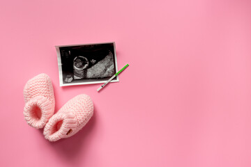 Ultrasound image of a fertilized egg. Planning a baby. Pregnancy and conceiving a child concept