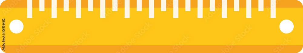 Poster simple yellow ruler is laying horizontally, useful for measuring length during a carpentry project