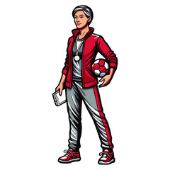 Entra&icirc;neur de handball f&eacute;minin donnant des instructions