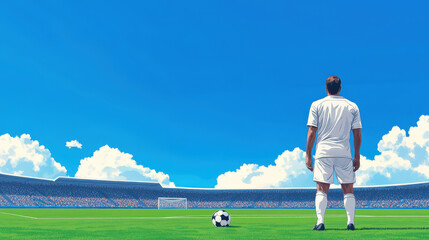 Obraz premium High Stakes Soccer Match Scene