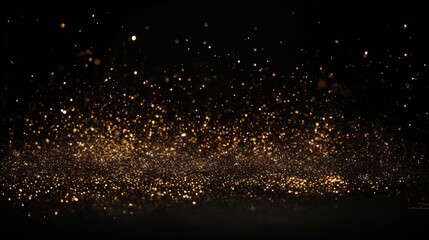 Sparkling Dark Sky with Golden Glitter Effect
