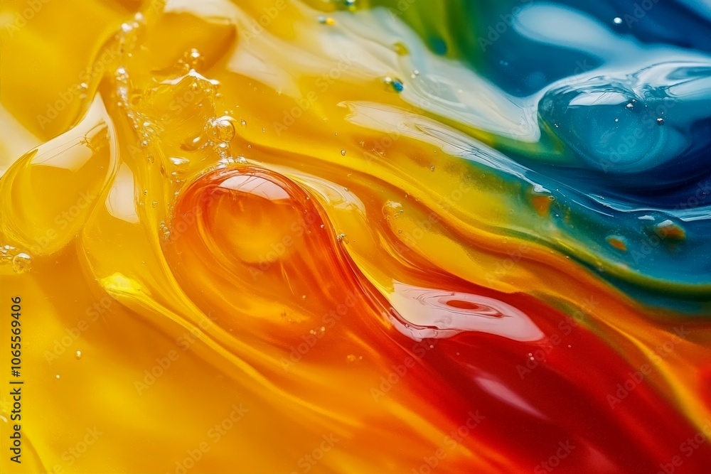 Poster This image depicts swirling patterns in vibrant colors, blending seamlessly in an abstract composition of liquid textures that evoke energy and movement.