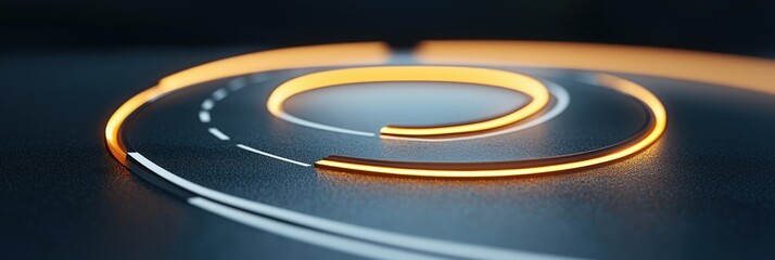 Abstract Orange Glowing Circle.