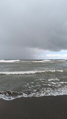Obraz premium photos of the beach of the city of Fiumicino in Italy