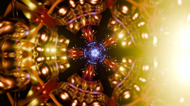 Endless 3D geometric tunnel for mesmerizing VJ visuals and loops