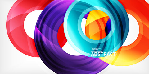 Obraz premium Circles, round elements, ring shapes premium background. Vector Illustration For Wallpaper, Banner, Background, Card, Book Illustration, landing page