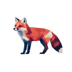 Obraz premium Geometric Fox Illustration in Vibrant Colors