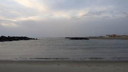 Fototapeta premium photos of the beach of the city of Fiumicino in Italy