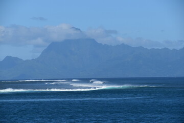 The stunning beaches and green lush landscapes on Moorea Island in French Polynesia, South Pacific 