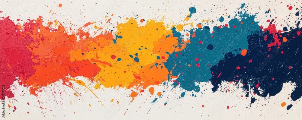 Poster vibrant paint splashes create a dynamic visual experience for art enthusiasts