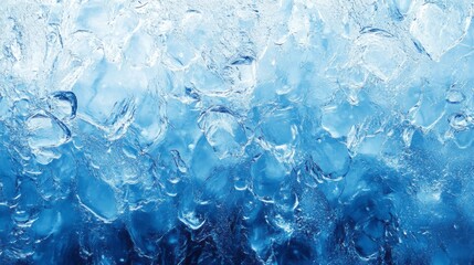 Obraz premium blue and shiny ice on frozen window 