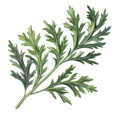 Fototapeta premium Botanical Illustration of a Deeply Lobed Green Leaf