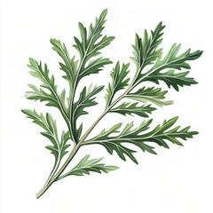 Fototapeta premium Botanical Illustration of a Deeply Lobed Green Leaf