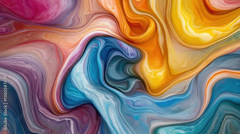 Poster vibrant swirls of color create a mesmerizing abstract pattern, ai