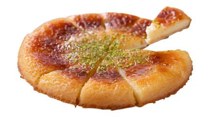 Tasty knafeh food on a white or transparent background