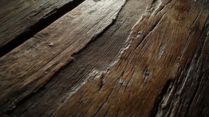 Obraz premium High angle of old wooden plank texture showing rich grain patterns and weathered surfaces